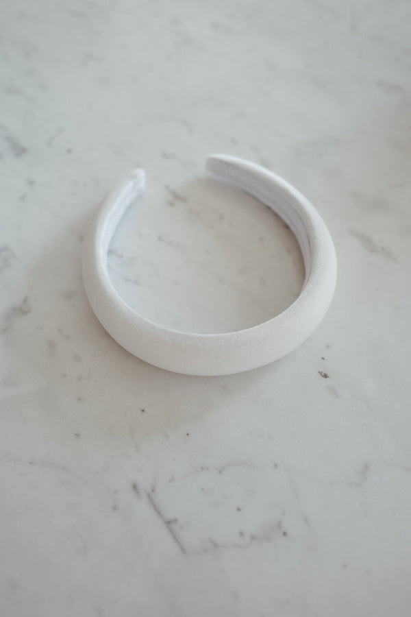 Headband White Velvet