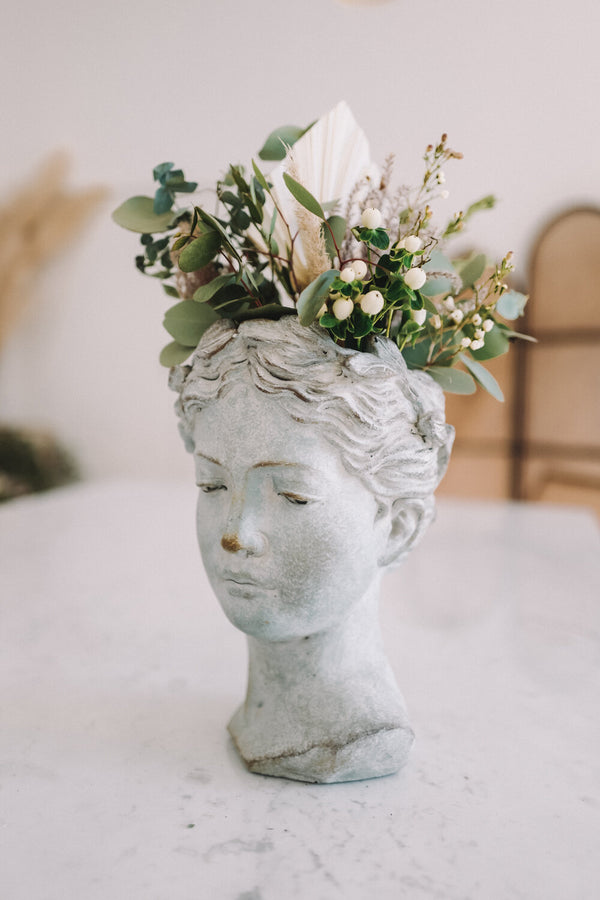 White Bungalow Lady Vase