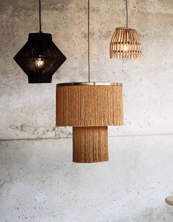 White Bungalow Tassle Lamp Gold