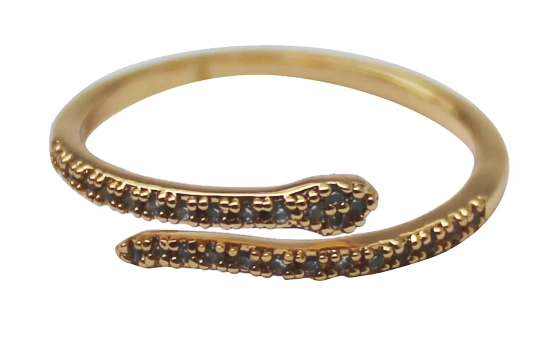 Sparkling Snake 18k Gold Ring